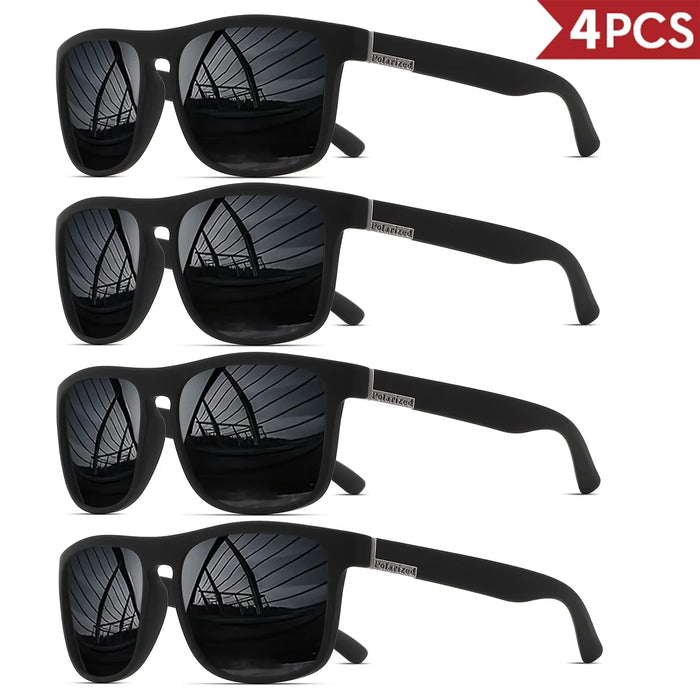 1-4 PCS Homme Classique Carré Polarisé Lunettes de Soleil Sport Légères Monture PC UV400 pour Conduite Pêche Cyclisme Unisexe Durabilité