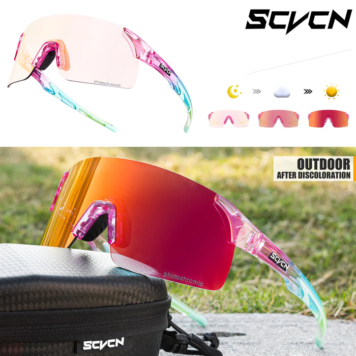 SCVCN New Photochromic Sunglasses Man MTB Climbing Glasses Outdoor Sports Bike Cycling Glasses Women Driving Bicycle Goggles