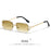 HBK Retro Rimless Sunglasses For Women Men Small Square Gold Frame Brand Design Tea Shades Rectangle UV400 Zonnebril Eyewear