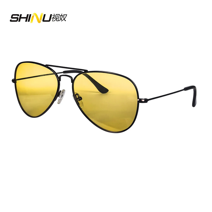 SHINU Gafas con lentes de bloqueo de luz azul para hombre, lentes naranjas, filtro de luz azul, mejor sueño y descanso, montura de metal