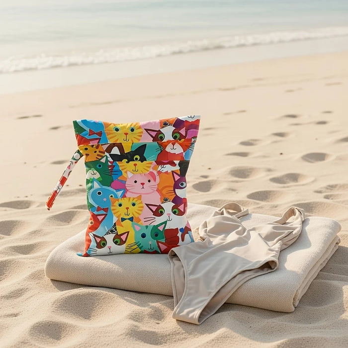 Waterproof Dry Wet Separation Bag Fashion Beach Zipper Bag for Travel Swim Pool Yoga Sportswear Cosmetics Lingerie Storage