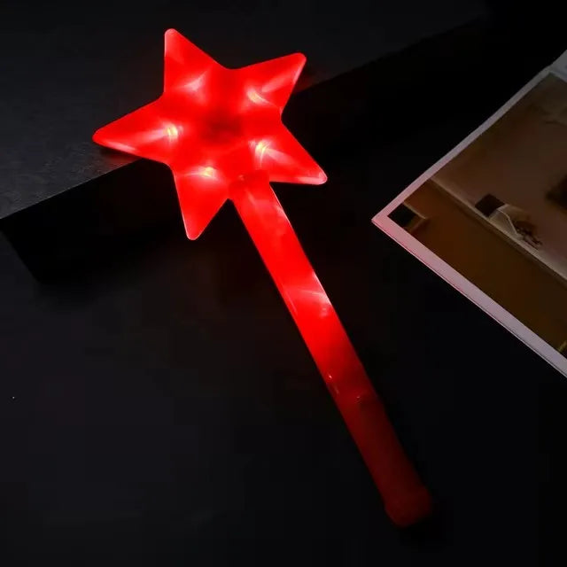1pc LED Étoile à cinq branches Clignotante Lumineuse Baguette Lumineuse Colorée Fluo Princesse Cadeau Fête Anniversaire Fournitures