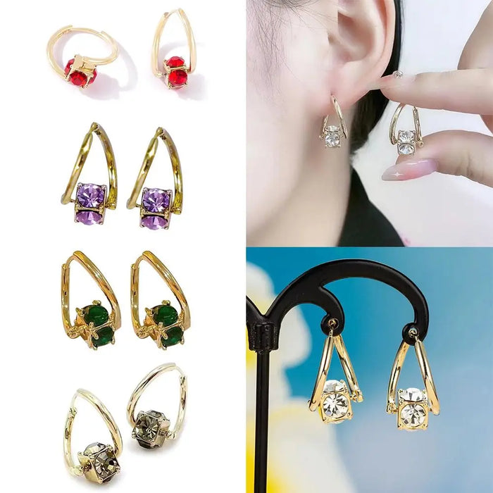 1 Pair Copper Magnetherapy Germanium Earrings Therapy Luxury Magnetic Therapy Earrings Colorful Lymphvity Magnetherapy Earring