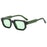 Lunettes de soleil pour hommes avec rivets carrés à la mode, style punk vintage, dégradées, pour femmes, verres verts tendance, protection UV400