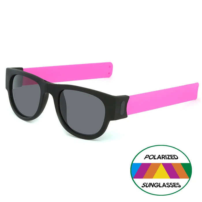 VIVIBEE Novelty Mirror Men Polarized Folding Sunglasses New Arrival Slap Sport Foldable Wristband Shades 2026 Trend Product