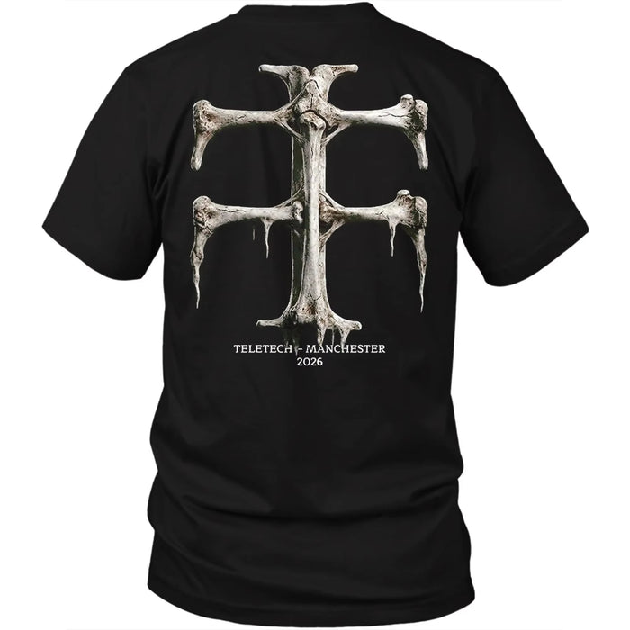 Teletech Manchester 2026 Camiseta Estampada en la Espalda Techno Rave Música Electrónica Camiseta Gráfica de Algodón Oversized para Hombre y Mujer