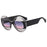 Gafas de sol de mujer de moda redondas con contraste de color, retro ovaladas, lentes transparentes degradadas UV400, gafas de sol modernas estilo punk para hombre