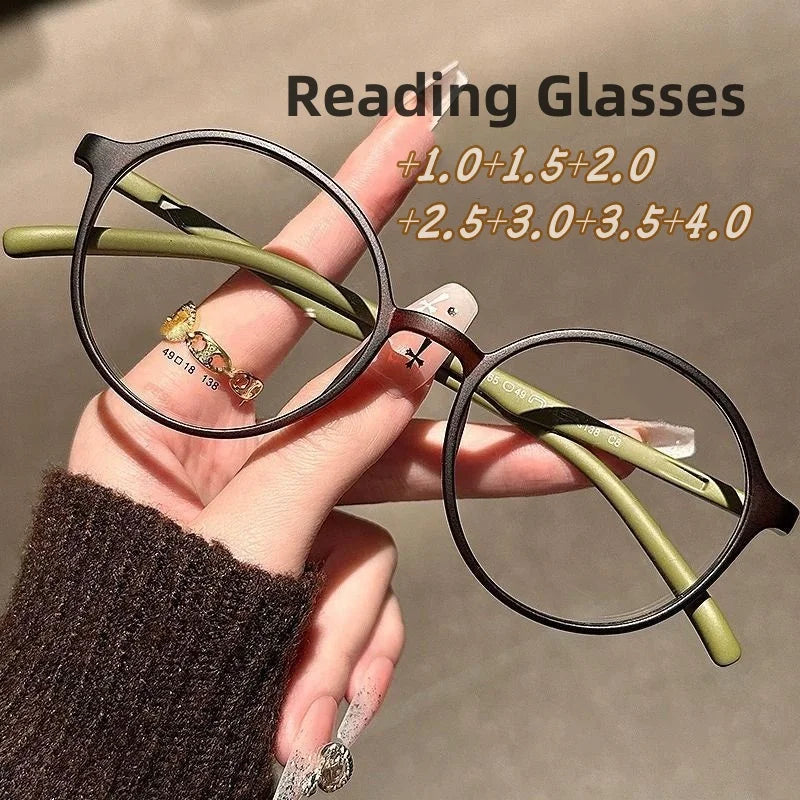 New Round Reading Glasses Women Computer Glasses Hyperopia Presbyopia Eyeglasses Clear Lens Prescription Eyewear очки для