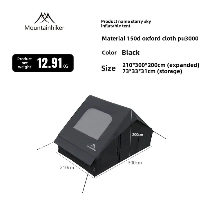 12m² The MOUNTAINHIKER Inflatable Tent, Equipped with Storage Bags and An Air Pump, Is Ideal for Outdoor Hiking Activities Tent