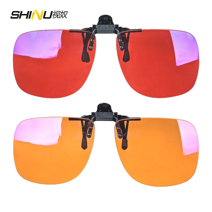 Polarized Clip-On Glasses Yellow Lenses For Night Vision Red Lenses Better Sleep Orange Gaming Glasses Blue Light Blocking