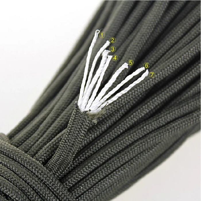 7 Cores 550 Paracord Cord 3 5 10 31 M Dia.4mm For Survival Lanyard Parachute Rope Camping Hiking Clothesline Tent Accessories