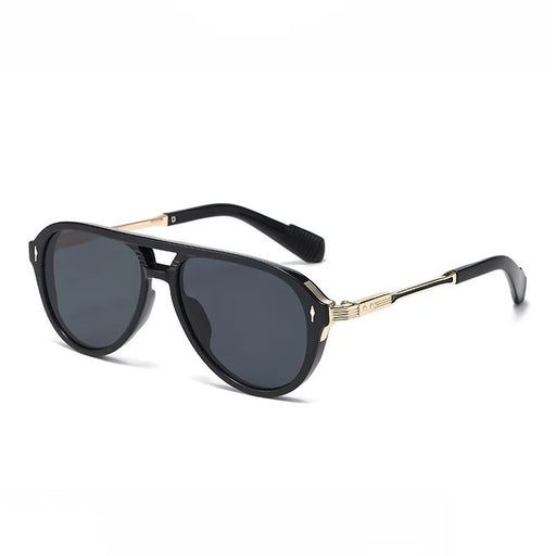 Retro Double Ponts Pilote Femmes Lunettes de Soleil de Luxe Mode Rivets Hommes Nuances UV400 Tendance Sports de Plein Air Lunettes de Soleil