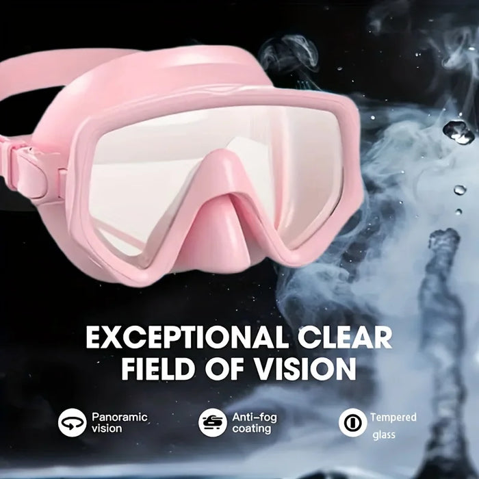 Scuba Diving Mask Snorkel Set For Adults Tempered Glass Professional Panoramic Snorkeling Gear Swimming Training Snorkel Kit