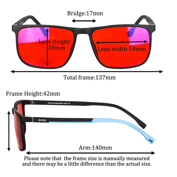 SHINU Red Sleeping Glasses Blue Light Blocking Good rest Computer Glasses For Men Blue Light Filter Orange Tinted Glasses
