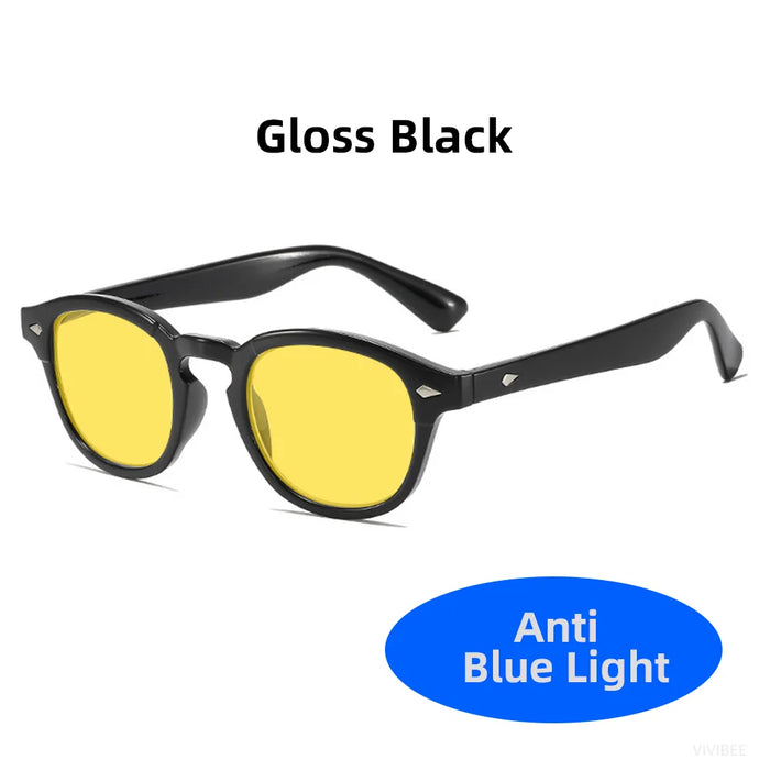VIVIBEE Retro Blue Light Blocking Glasses Men Night Vision Yellow Lens Square UV400 Women Bluelight Filter Computer Eyeglasses