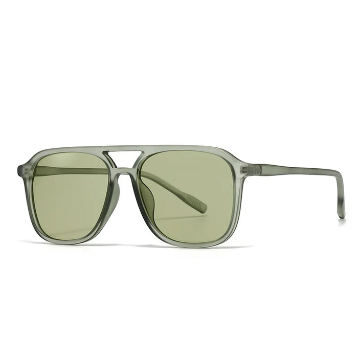 Ins Retro Double Bridge Square Women Sunglasses 2025 Fashion Leopard Print Gradient Lenses Men Trend Gafas de sol UV400