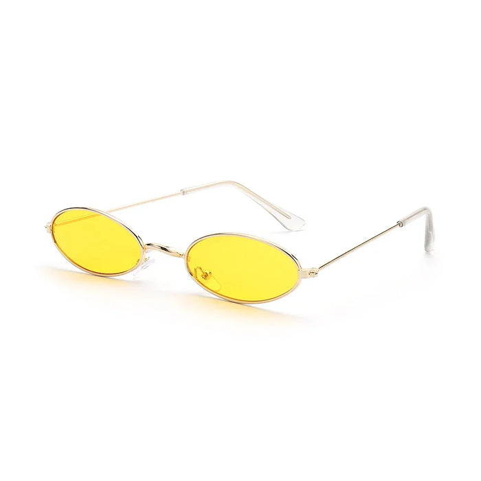 1PC Vintage Small Frame Shades Retro Oval Black Sunglasses Unisex Luxury Brand Designer Pink Sun Glasses Female Travel Eyewear