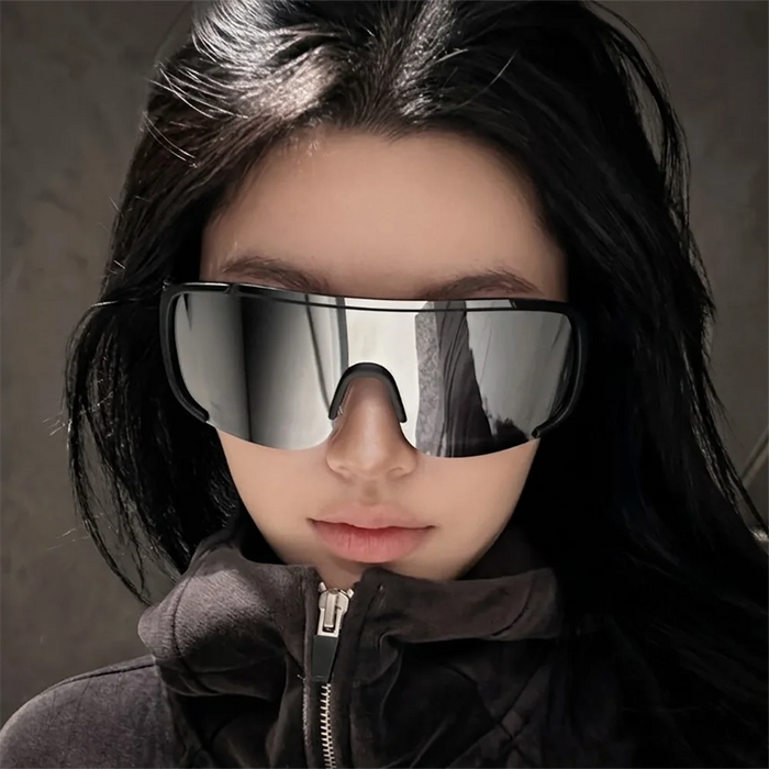 Fashion Oversized Windproof Sunglasses Men Women Shield Shielded Cycling Glasses Sports Ski Hiking Goggles Anti-Glare Sunshade