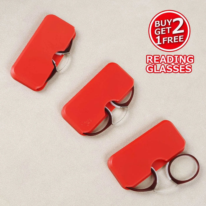 3PCS Set Men Women Round Nose Clip Reading Glasses Legless Ultra Thin Portable Clear Lens Durable Luxury Brand Designers Eyewear