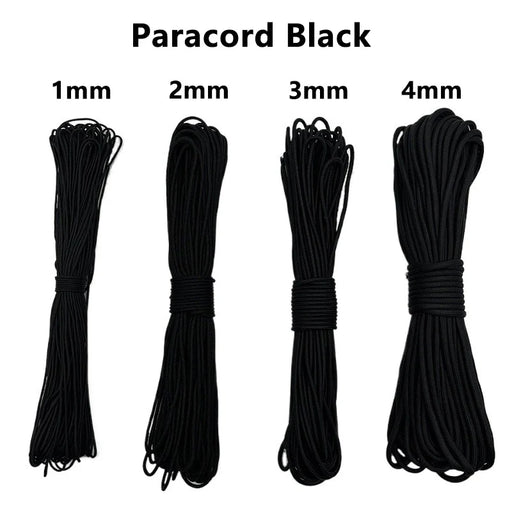 Paracord 1 mm/2 mm/3 mm/4 mm con 7 hebras, cuerda de paracaídas, cordón, cuerda para tienda de campaña para senderismo, camping, tendedero, pulsera de bricolaje