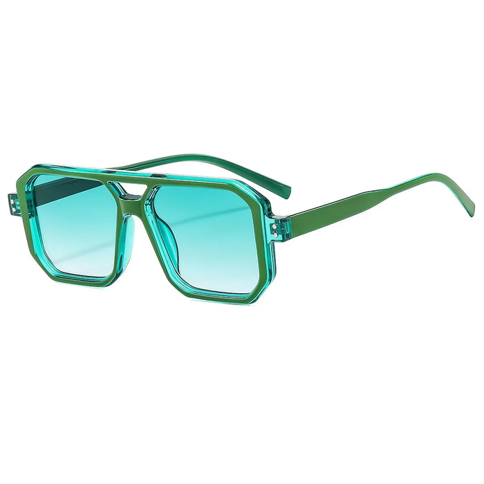 Lunettes de soleil carrées vintage à double pont pour hommes et femmes, de luxe, pour l'extérieur, lunettes de soleil pilote pour femmes, protection UV400