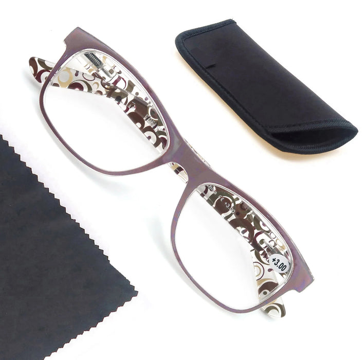 Gafas de lectura de ojo de gato para mujer, montura redonda de colores clásica, bisagra de resorte, gafas de lectura para mujer de alta calidad con dioptrías