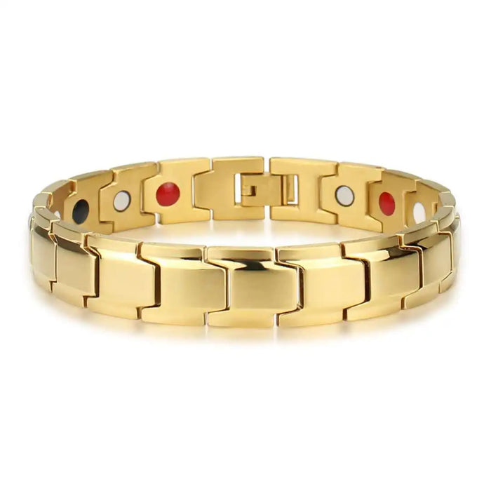 Men Red Copper Bracelet Business Style Double Strong Magnetic Therapy Bracelet For Arthritis Pain Relief Jewelry Accessories