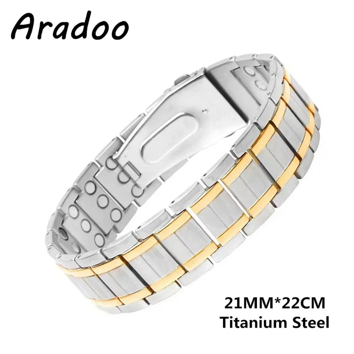 ARADOO Vintage Pure Copper Cross Men's Bracelet Magnetic Therapy Bracelet