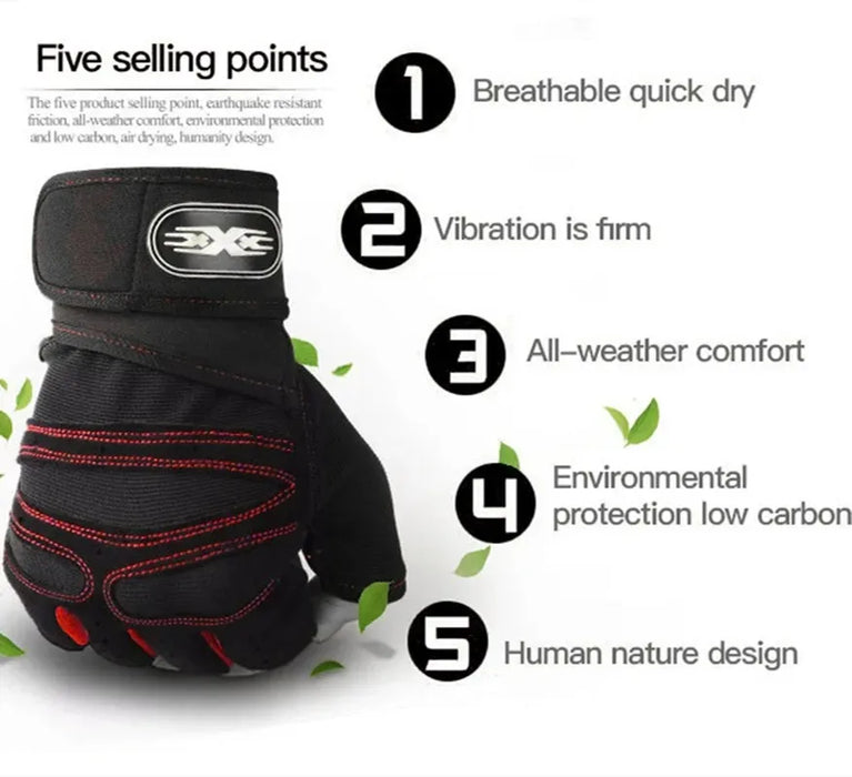 Outdoor Sport Gloves for Men Women Wrist Guard Fitness Gym Cycling Hiking Boxing Exercise Training Workout Long Wrist Fingerless