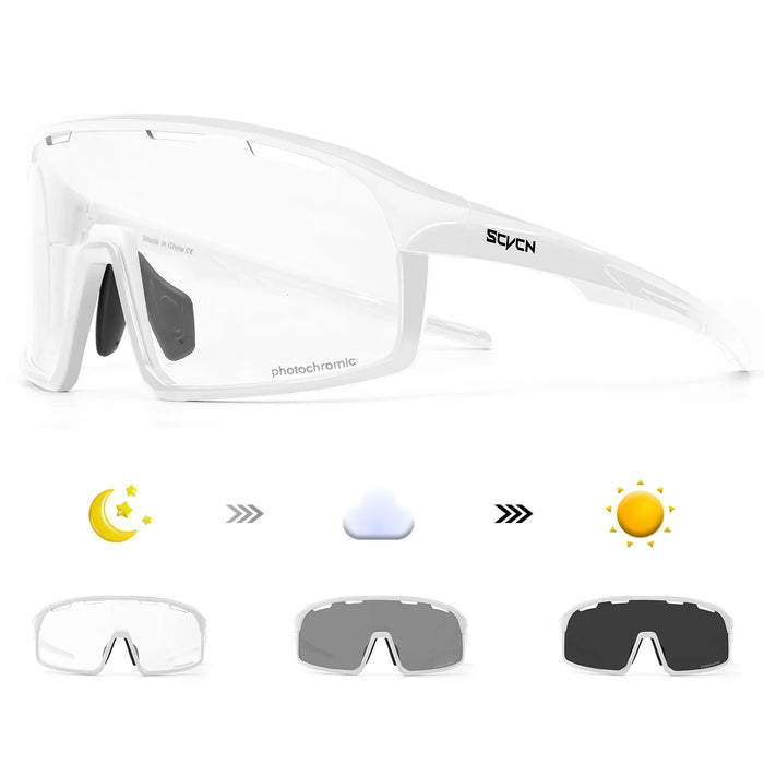 SCVCN Men Outdoor Sports Glasses Photochromic Sunglasses Bicycle Cycling Glasses Women Driving Bike Eyewear UV400 Hiking Goggles