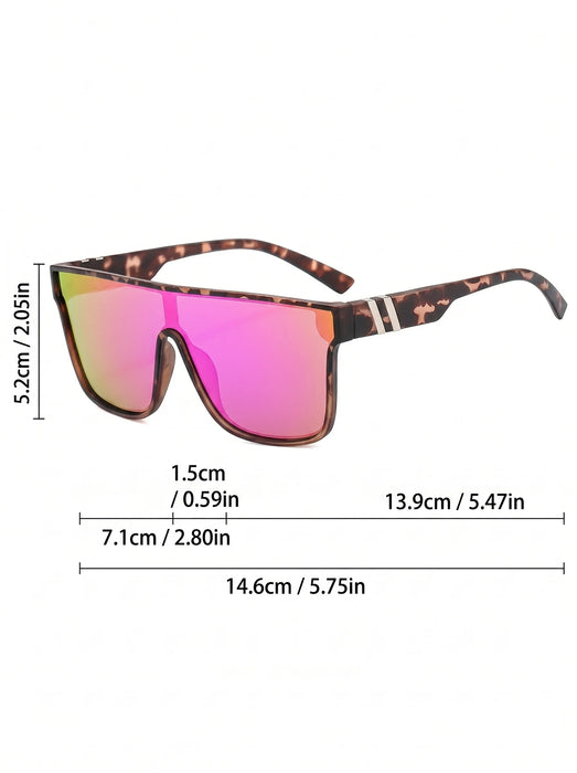 VIOLA MAG Fashion Color Film Square Glasses, Integrated Design, Fashionable for Daily Leisure Outing, Comes with Glasses Bag