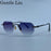 Gafas de sol cuadradas sin montura para hombre 2026, de lujo, de diseñador, modernas, de polígono, con montura de metal, gafas de sol Y2K, punk, sin montura, Hip Hop