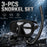 JSJM New 3PCS Snorkel Set Diving Mask Wet Snorkel Anti Fog Leak Proof Tempered Glass Wide View Silicone for Adults Men Women