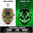 Máscara LED luminosa V de Vendetta, máscara facial completa anónima que brilla en la oscuridad para fiestas, raves, Halloween, cosplay y accesorios de disfraces.