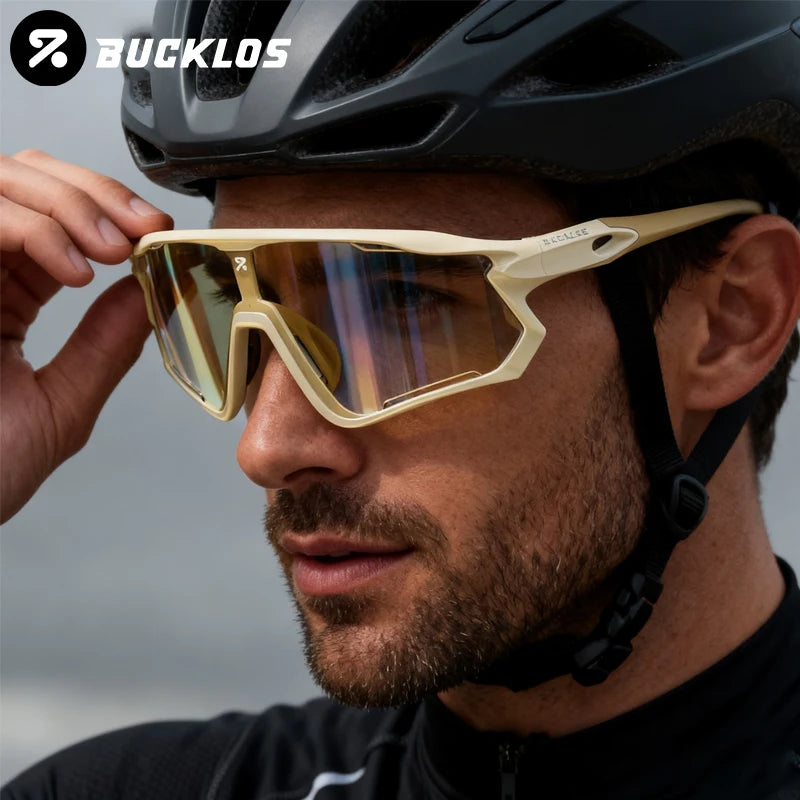 BUCKLOS Photochromic Cycling Glasses Professional Outdoor Sports Sunglasses UV400 Men Women Cycling Goggles Road Bike Eyewear