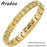 ARADOO Preumium Pure Copper Bracelet for Men Women Double Row Magnetic Therapy Wristband Jewelry Gifts