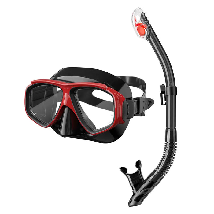 JSJM Professional Anti-Fog Swimming & Scuba Diving Mask with UV Protection, Silicone Snorkeling Goggles & Tube Set for Adults