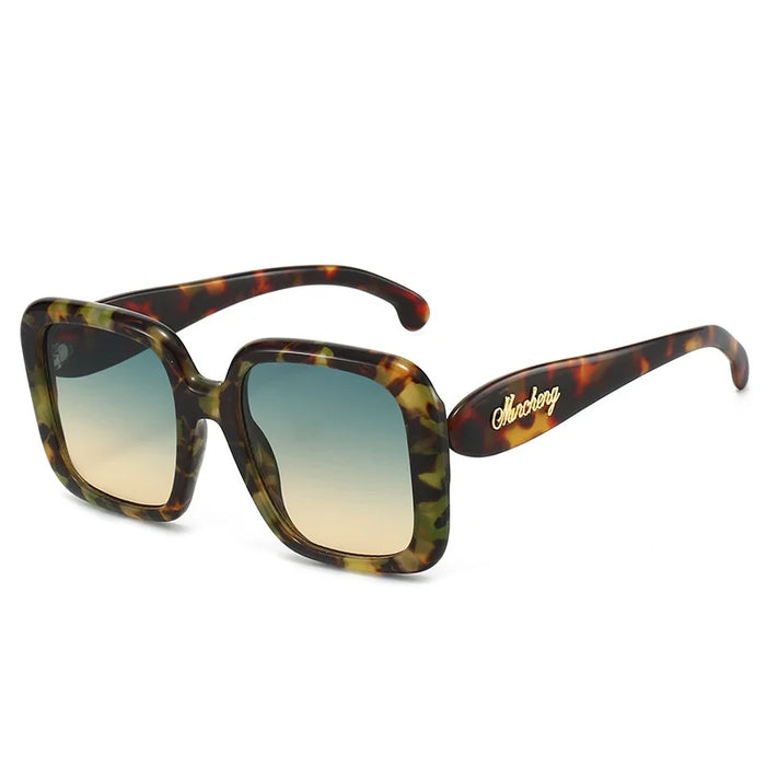 Gafas de sol cuadradas de mujer Y2K con montura de carey degradado estilo retro, diseño de personalidad de marca, modernas, combinan con todo, para hombre, con protección UV400
