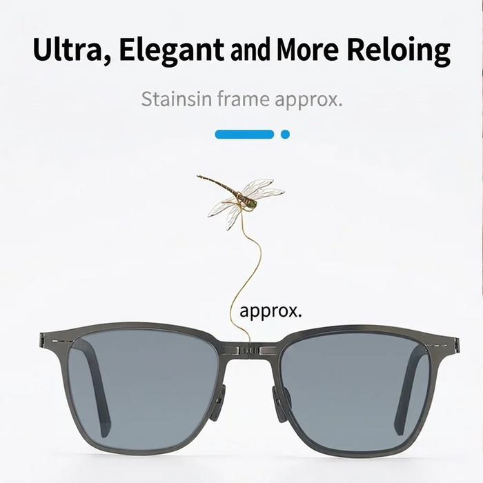 Gafas de sol fotocromáticas polarizadas para hombre, ligeras, plegables, con funda, montura cuadrada clásica de metal con bisagras para conducir y pescar