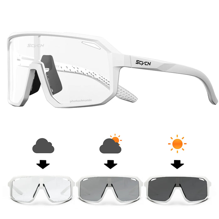 Scvcn-New Sunglasses Photochromic Cycling Glasses for Men Bicycle Mountain Bike Cycling Goggles UV400 MTB Polarized Road Women