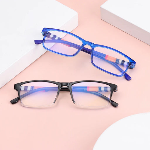 Lunettes de Lecture Rectangle Dégradées Anti-Lumière Bleue Tendance Protection des Yeux Ultra-Légères pour Hommes et Femmes