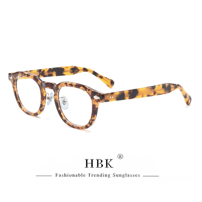 HBK Retro Oval Glasses Frames Transparent Lenses Men High Quality TR-90 Frame Glasses Women's Anti BlueLight Computer Glasses