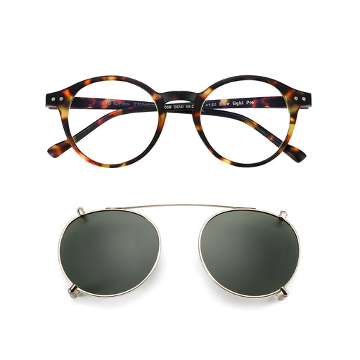 ZENOTTIC 2026 Lunettes de soleil clipsables tendance/rétro (verres anti-lumière bleue + clip polarisé) pour hommes et femmes