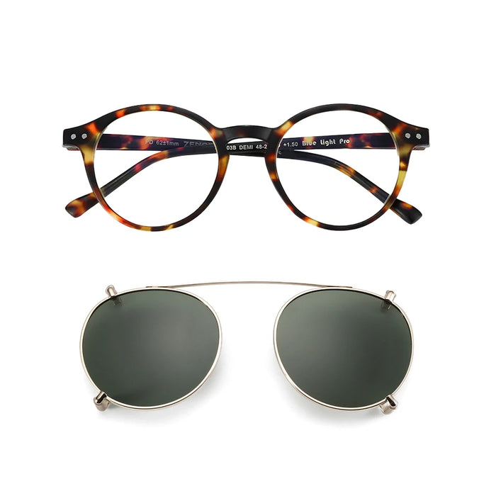 ZENOTTIC 2026 Fashion/Retro Clip On Sunglasses (Anti Blue Light Glasses+Polarized Clip)  for Men Women