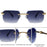 Y2K Rimless Square Sunglasses Men 2026 Luxury Vintage Punk Sun Glasses Hip Hop Metal Frame Steampunk Shades Leopard Head Eyewear