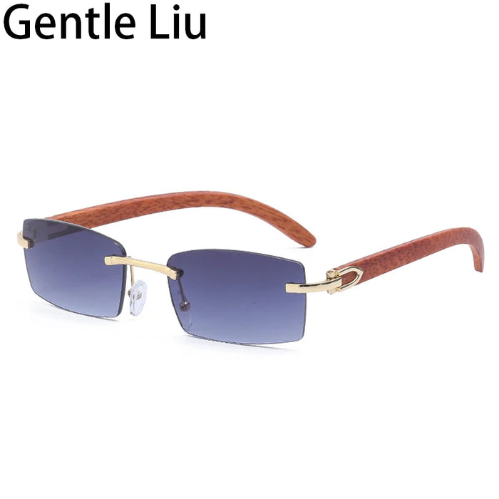 Punk Rimless Rectangle Sunglasses Men 2026 Fashion Vintage Trendy Small Square Sun Glasses for Male Frameless Eyewear UV400