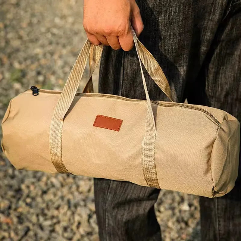 Outdoor Ground Nail Bag Camping Tent Pegs Bag Cylindrical Stake Storage Backpack Portable Miscellaneous Bag Storage Box Toolkit