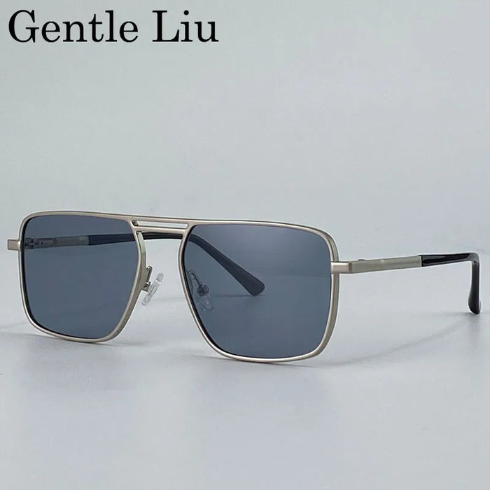Gafas de sol punk cuadradas de gran tamaño para hombre 2026, marca de lujo, retro, doble puente, gafas de sol para hombre, estilo Steampunk, para conducir, protección UV400