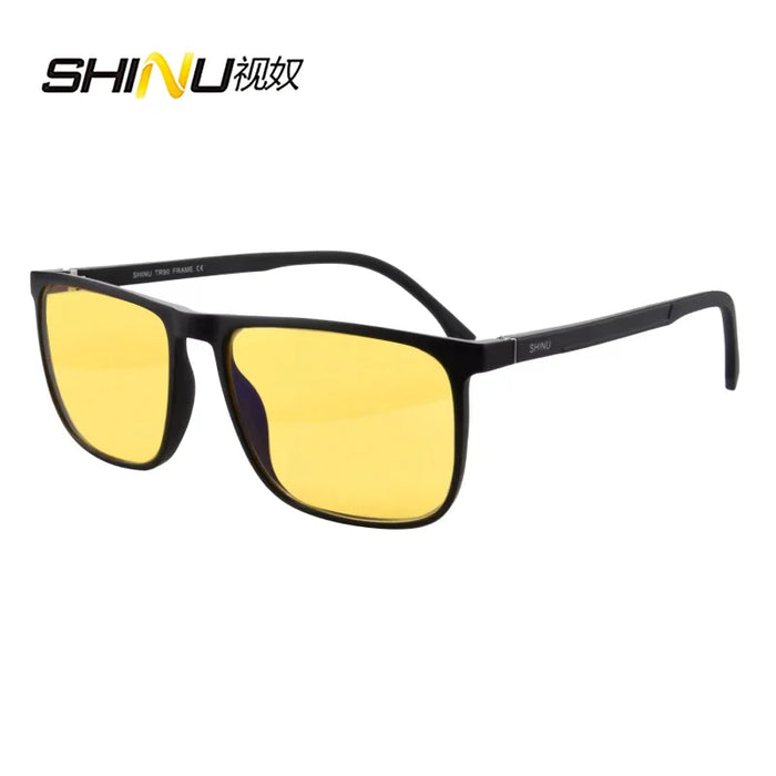 SHINU Red Sleeping Glasses Blue Light Blocking Good rest Computer Glasses For Men Blue Light Filter Orange Tinted Glasses