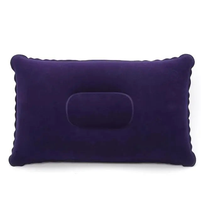 Almohada de aire inflable plegable portátil para viajes al aire libre, dormir, acampar, PVC, soporte para cuello, respaldo de avión, almohada cómoda
